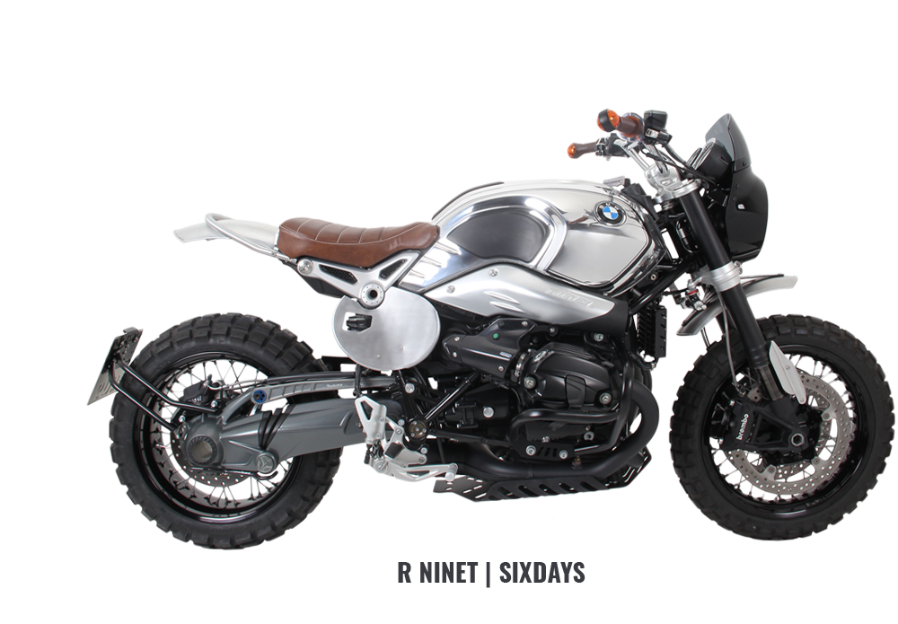 Wunderlich Boxer Spirit BMW R nineT Six Days Wunderlich Boxer Spirit BMW R nineT Scrambler Six Days isolated
